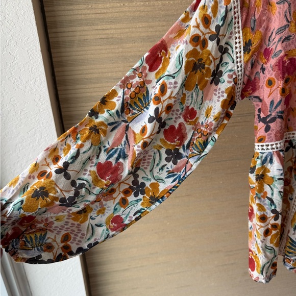 Anthropologie Maeve Floral Peasant Boho Blouse XS Square Neck EUC - Picture 8 of 13